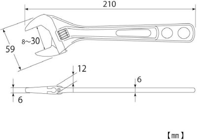 画像4: HY-30 エコワイド 薄型・軽量 ワイドモンキーレンチ 口開き8~30mm トップ工業 (TOP) (4)