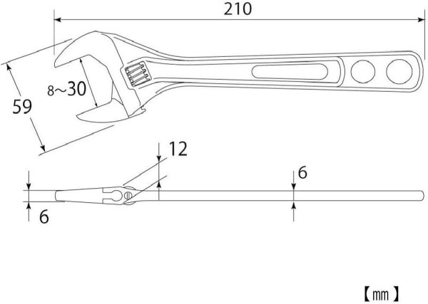 画像4: HY-30 エコワイド 薄型・軽量 ワイドモンキーレンチ 口開き8~30mm トップ工業 (TOP) (4)