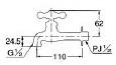 画像1: 702-028-13　ガーデン用胴長横水栓【株式会社カクダイ】
