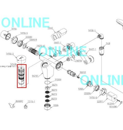 画像2: TH743N 自閉バルブ部（銭湯向け蛇口用）【TOTO】