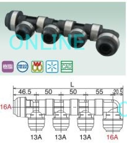 画像2: WH1A-BF04 【オンダ製作所】 BF型　回転ヘッダー　IN 16A X OUT16A・13A (2)