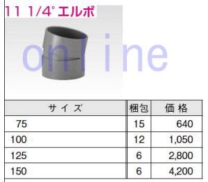 画像1: 11 1/4°エルボ VU 排水 (1)