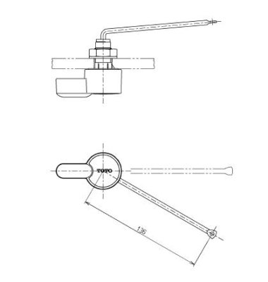 画像2: TH425-4R   タンク用レバーハンドル【TOTO】  (2)