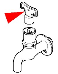画像1: PZK72　共用水栓上部（カギ１ケ付）【KVK】