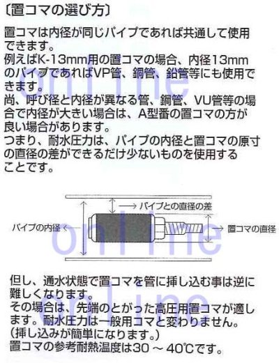 画像1: 大喜工業 断水器 高圧用 置コマ 30mm　SH07