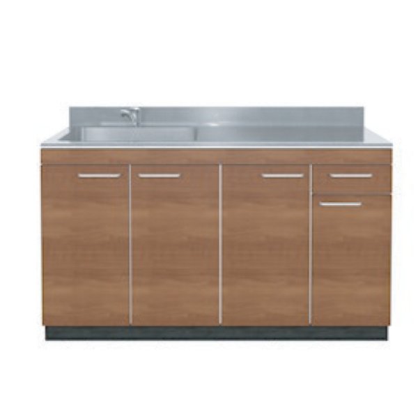 画像1: CXO1350-O　コンパクトキッチン　CXOシリーズ　奥行60cm　1350×600×850/40mm　大ゴミ付 (1)