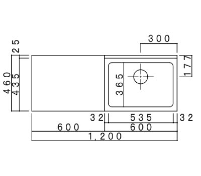 画像2: BK1200NG　ジョイントキッチン　Bシリーズ　奥行46cm　ホワイト　1200×460×800×635mm　 (2)