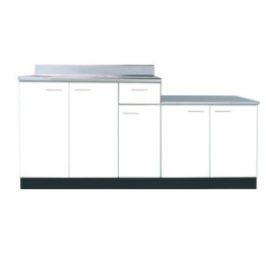 画像1: BKLG1700NG　ジョイントキッチン　Bシリーズ　奥行55cm　ホワイト　1700×550×800×635mm　大ゴミ浅型付 (1)