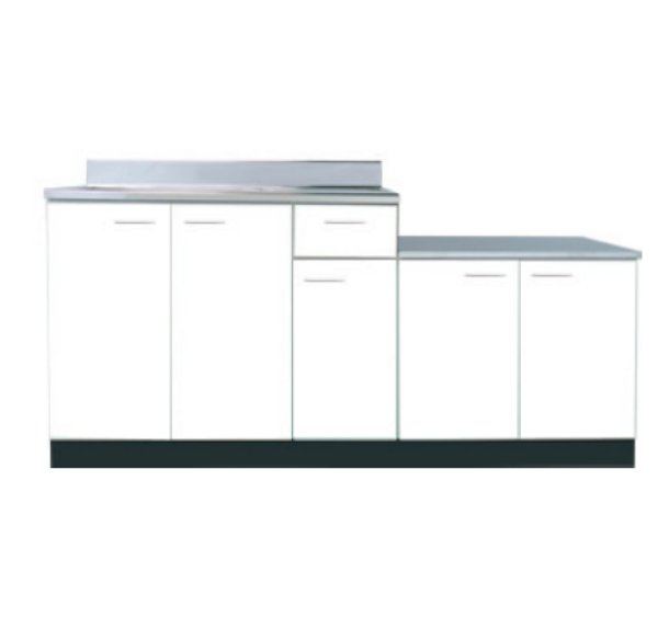 画像1: BKLG1700NG　ジョイントキッチン　Bシリーズ　奥行55cm　ホワイト　1700×550×800×635mm　大ゴミ浅型付 (1)