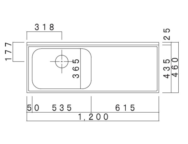 画像2: VA1200R/L　ブロックキッチン　VAシリーズ　奥行46cm　1200×460×800/90mm　 (2)