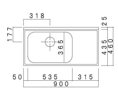 画像2: VA900R/L　ブロックキッチン　VAシリーズ　奥行46cm　900×460×800/90mm　 (2)