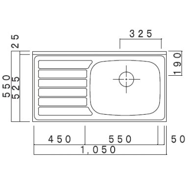 画像2: VE1050R/L　ブロックキッチン　VE　奥行55cm　1050×550×800/90mm　 (2)