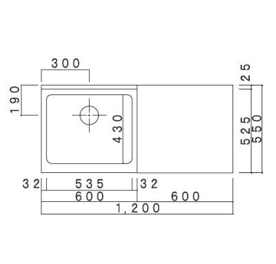 画像2: VK1200NGR/L　ジョイントキッチン　VKシリーズ　奥行55cm　1200×550×800×635mm　 (2)