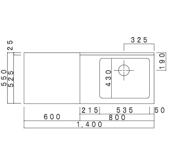 画像2: VK1400NGR/L　ジョイントキッチン　VKシリーズ　奥行55cm　1400×550×800×635mm　 (2)