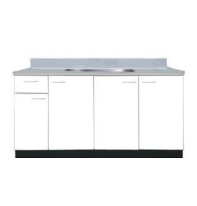 画像1: BN1500　ブロックキッチン　Bシリーズ　奥行55cm　ホワイト　1500×550×800/90mm　大ゴミ付 (1)