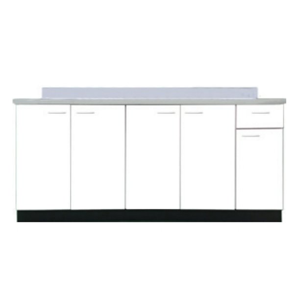 画像1: BN1700　ブロックキッチン　Bシリーズ　奥行55cm　ホワイト　1700×550×800/90mm　大ゴミ付 (1)