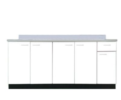 画像1: BN1800　ブロックキッチン　Bシリーズ　奥行55cm　ホワイト　1800×550×800/90mm　大ゴミ付 (1)