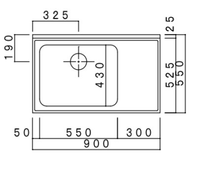画像2: BN900G　ブロックキッチン　ガス台　奥行55cm　ホワイト　900×550×635mm　 (2)