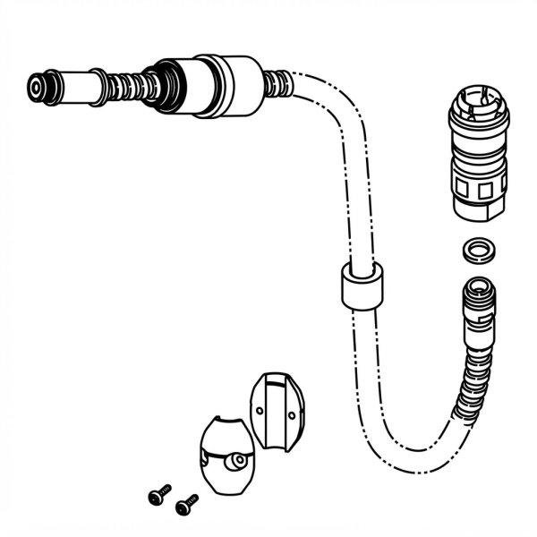 画像1: F-1020063 引出しホースセット 1250mm 水栓交換パーツ | ジェイトップ・ユーコー (カクダイ)  (1)