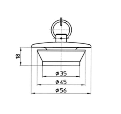 画像2: GYB519000859      750L バス用クサリ付ゴム栓    【江本工業】 (2)