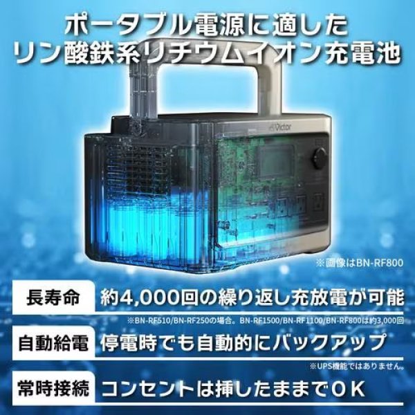 画像3: Victor ポータブル電源 BN-RF510 | 512Wh リン酸鉄リチウムイオン充電池 長寿命 (3)