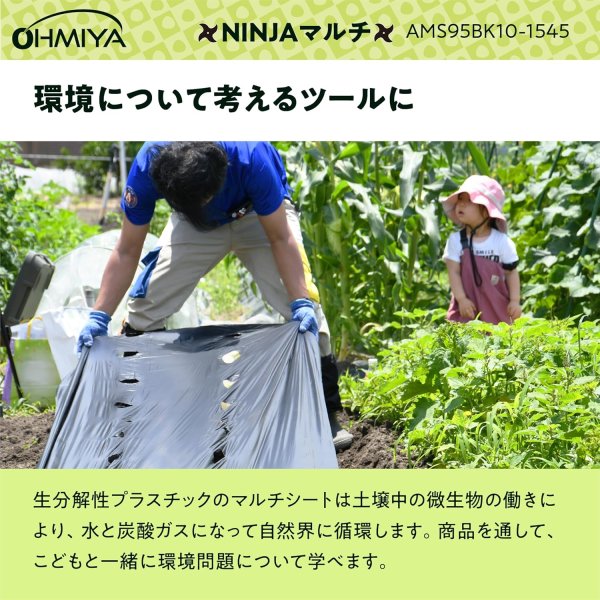 画像7: 【密植栽培向け】オーミヤ AMS95BK10-1545 黒マルチ 95cm×100m | 15cmピッチ 45mm穴 (7)