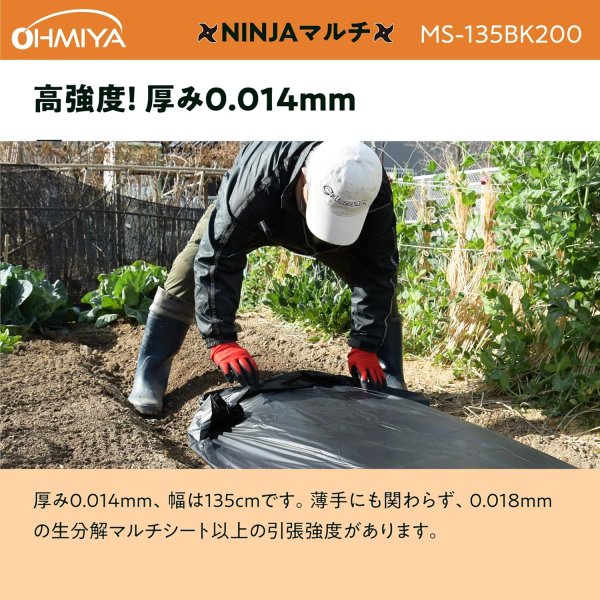 画像5: MS-135BK200 OMIYA/オーミヤ マルチ 0.02mm厚 135cm幅 200m | 農業資材 専門店 (5)