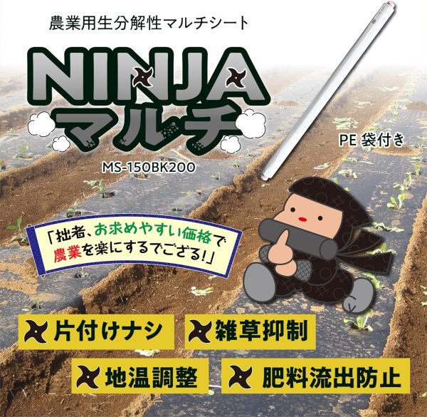 画像2: MS-150BK200 OMIYA/オーミヤ 黒マルチ 0.02mm厚 150cm幅 200m | 農業資材 専門店 (2)