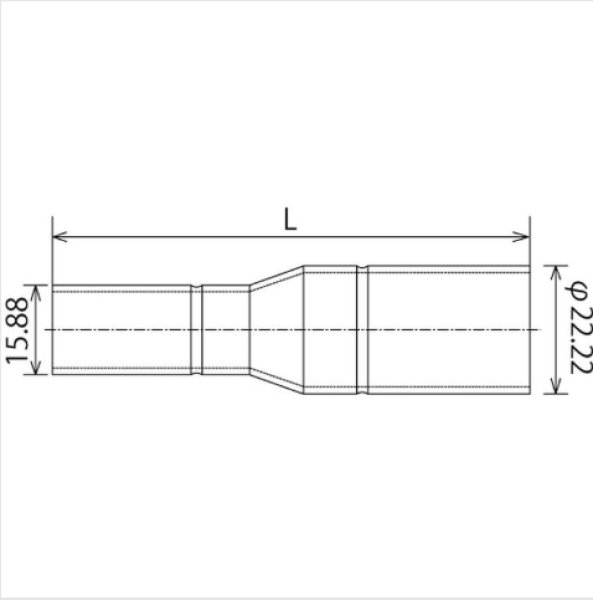 画像2: TF-1522 TFテクタッチ 異径パイプ 22.22mm×15.88mm 東洋フィッティング (2)