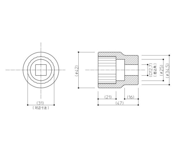 EKL00146 ソケット12角タイプ31MM【TOTO】　