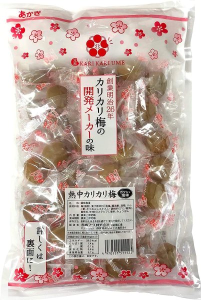 画像1: 赤城フーズ NKU-500A 熱中カリカリ梅 業務用 480g 種あり 熱中症対策 塩分補給 個包装 (1)