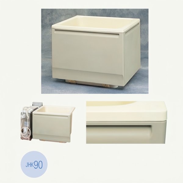 画像2: JHK90 FRP浴槽 900×700×640mm 2方全エプロン固定タイプ ホールインワン用 オフホワイト | JFE建材 (2)