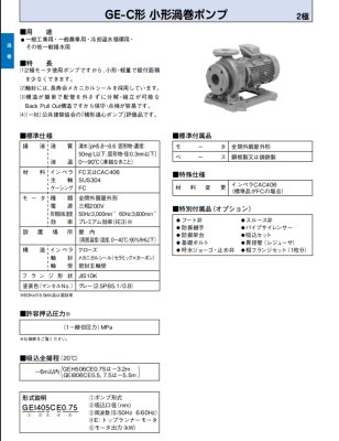 画像2: GEJ655CE3.7　川本製作所　GE-C　小型渦巻きポンプ　三相200V　50Hz (2)