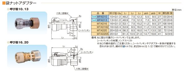 画像2: MPAD・MPAD 【エスロン】  メタッチ　袋ナットアダプター (2)