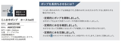 画像2: グローベン A60CZ218 ミニ水中ポンプ ホース1m付 (2)