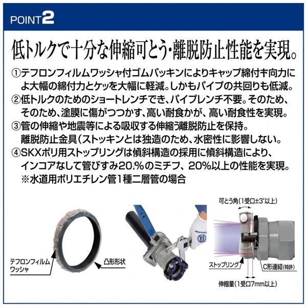 画像4: SKXソケット 異種管接続 (ポリエチレン管×塩ビ管) | 川西水道機器 (4)