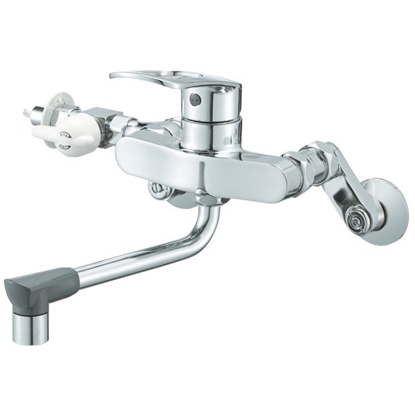 画像1: SANEI シングル分岐混合栓 K17111ED-13 壁付 節水水栓 分岐口付 (1)