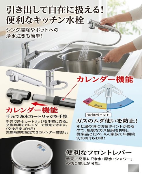 画像2: TJS-SP19E タカラスタンダード 浄水器内蔵ハンドシャワー水栓 スパウトイン (2)