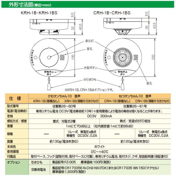 画像8: KRH-1B ニッタン けむタンちゃん 光電式 煙感知器 住宅用火災警報器 10年電池 音声式 (8)