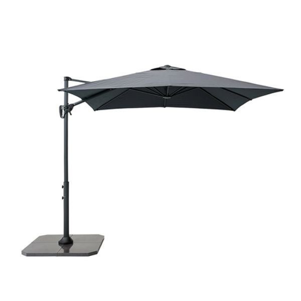 画像1: サイドポール・パラソル ブラック+ベース4枚付き　660142　PATIO PETITE(パティオプティ) (1)