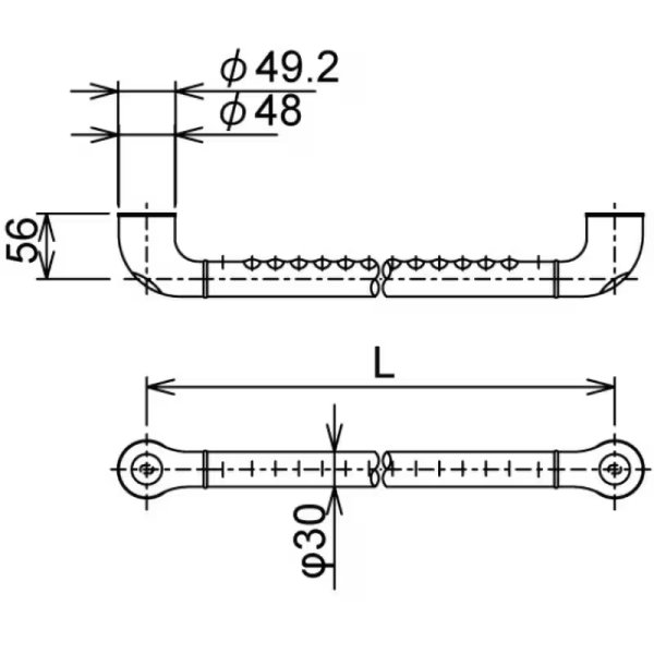 画像2: R7809S-800【RELIANCE(リラインス)】ニギリバーI型 ホワイト色 六角タッピングネジ6mm付 (2)