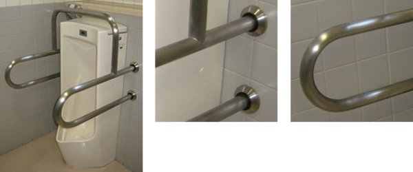 画像2: ストール小便器用手摺 SEK-D34｜セイコーステンレス製 (2)