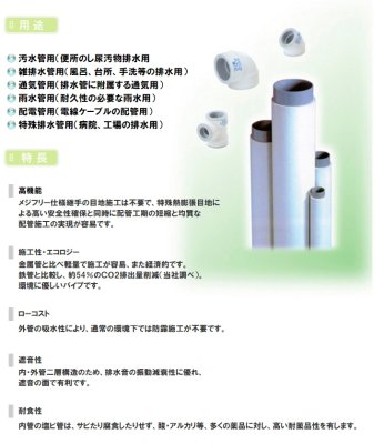 画像4: 【フネン】　メジフリー　耐火２層管　排水継手　LL (4)