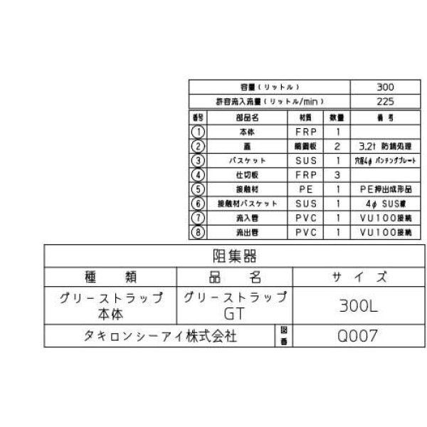 画像3: GT-300L   タキロンシーアイ  グリーストラップ本体 300Lサイズ　   蓋付 (3)