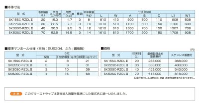 画像3: SK30SC-RZDLIII　【下田エコテック】FRP製浅型　グリーストラップ 鋼板製錆止め塗装蓋付 (3)