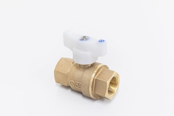 画像1: 内ねじ型 ボール式止水栓 白ハンドル 13 VS-606-13 光明製作所 (1)