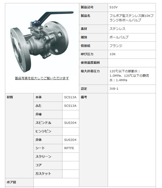 画像2: ボールバルブ10K　ステンレス　フルボア S10V-65 大和バルブ (2)