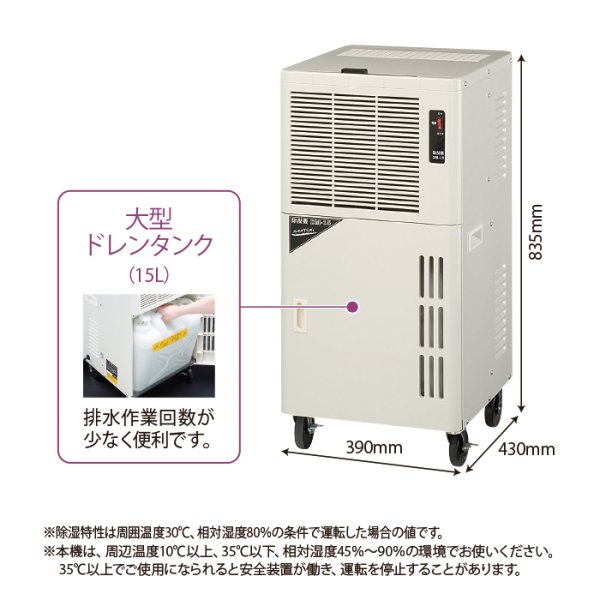 画像3: ナカトミ DM-15 業務用除湿機 ハイパワー 据付工事不要 単相100V (3)