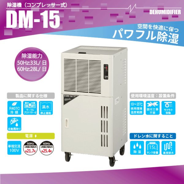 画像4: ナカトミ DM-15 業務用除湿機 ハイパワー 据付工事不要 単相100V (4)