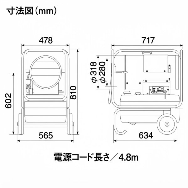 画像3: HG-125N3 ホットガン 熱風式オイルヒーター 50/60Hz兼用 2段階燃焼 静岡製機 (3)